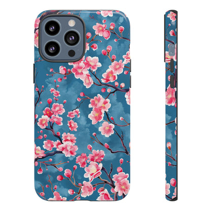 Sakura Blossoms Vibrant Colored iPhone 13 14 15 16 Pro Max Plus Case Wireless Charging Compatible Tough Cases Protection, Magnetic Phone Case for iPhone Classic Series