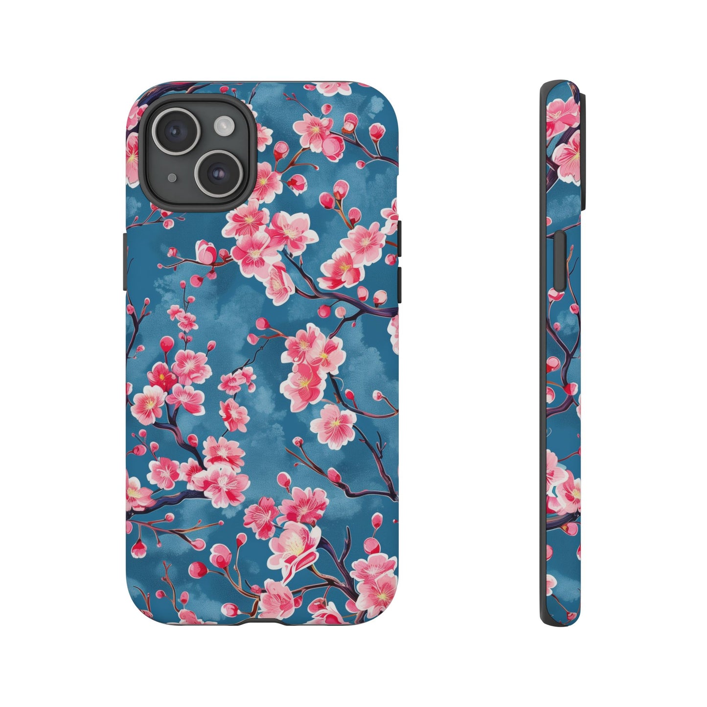 Sakura Blossoms Vibrant Colored iPhone 13 14 15 16 Pro Max Plus Case Wireless Charging Compatible Tough Cases Protection, Magnetic Phone Case for iPhone Classic Series