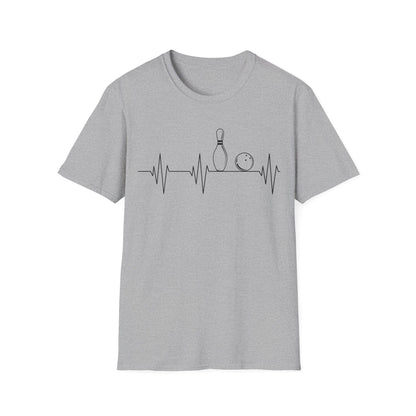 Funny Bowling Gift Cute EKG Bowlers League T-Shirt For Men Women T-Shirt