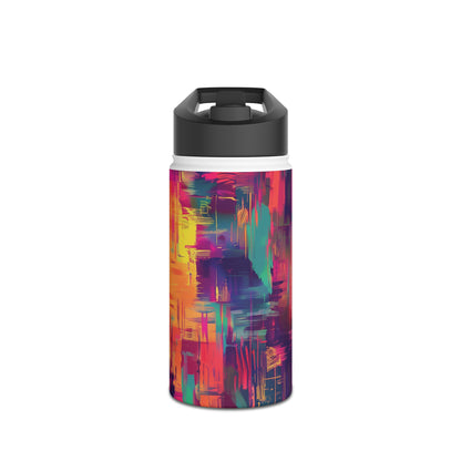 Glitch Art Pattern Stainless Steel Water Bottle with Twist-on Lid and Double-Wall Vacuum Insulation