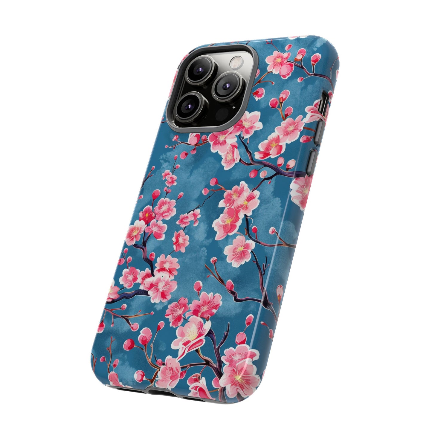 Sakura Blossoms Vibrant Colored iPhone 13 14 15 16 Pro Max Plus Case Wireless Charging Compatible Tough Cases Protection, Magnetic Phone Case for iPhone Classic Series