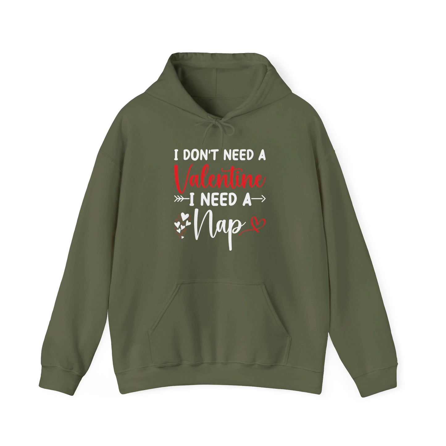 Funny I Don't Need A Valentine I Need A Nap Anti Valentines Day Hoodie For Men Women Hoodie