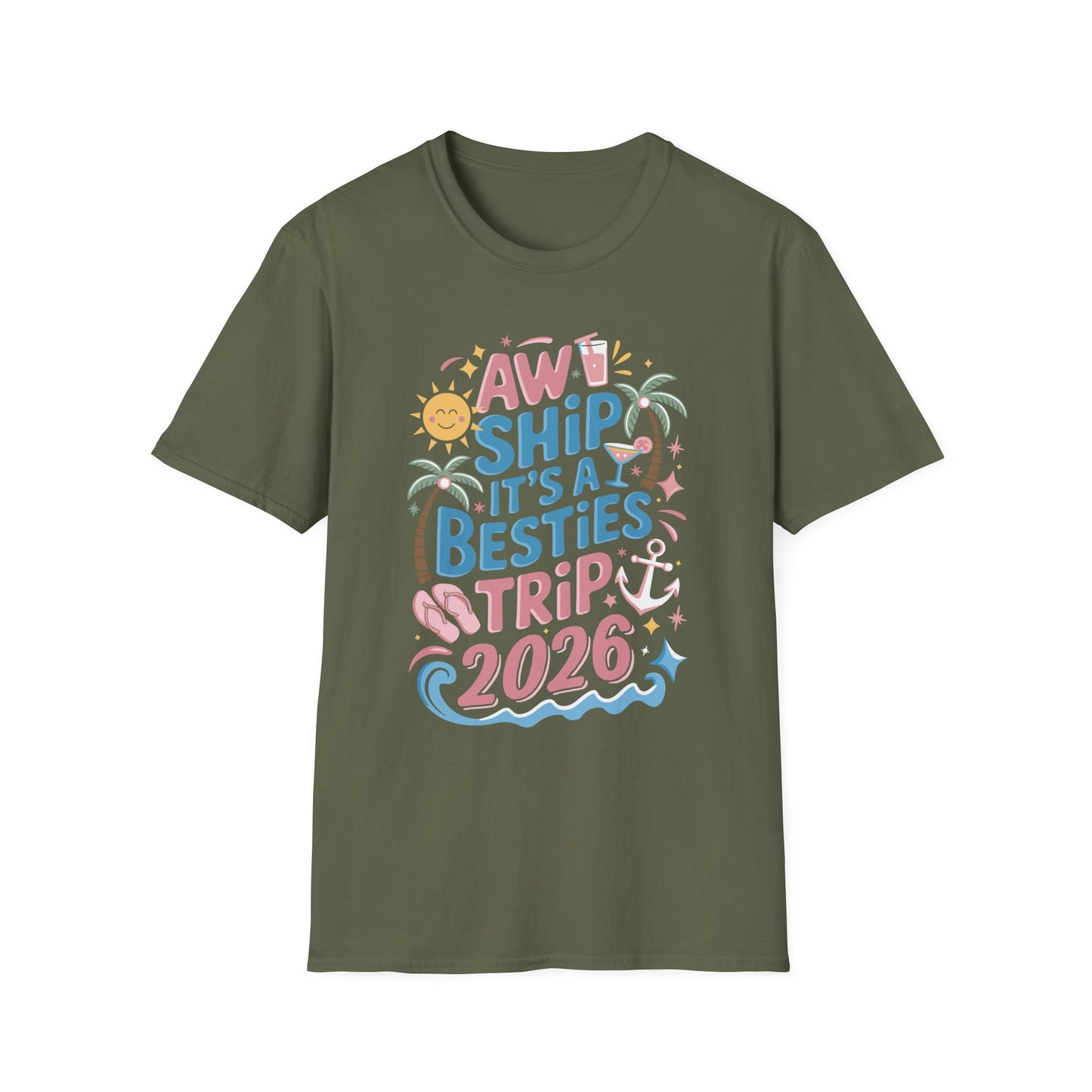 Funny Cruise Flight Friend Group Trip It's A Besties Trip 2026 T-Shirt