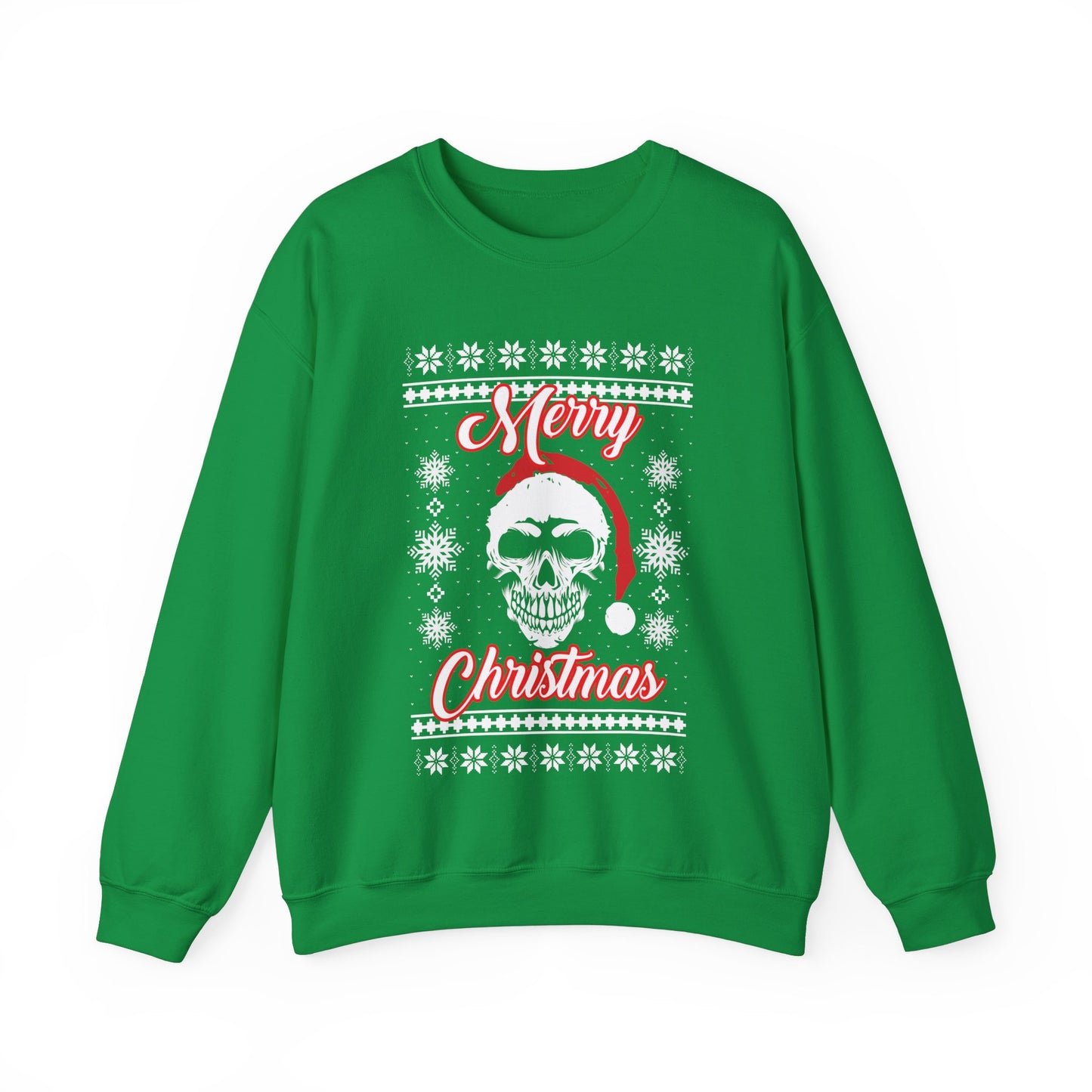 Merry Christmas Ugly Skull Holiday Xmas Jumper Crewneck Sweatshirt Sweater