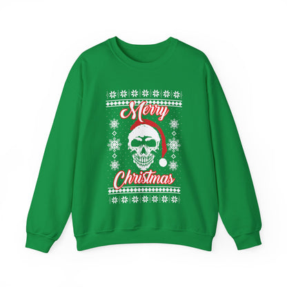 Merry Christmas Ugly Skull Holiday Xmas Jumper Crewneck Sweatshirt Sweater