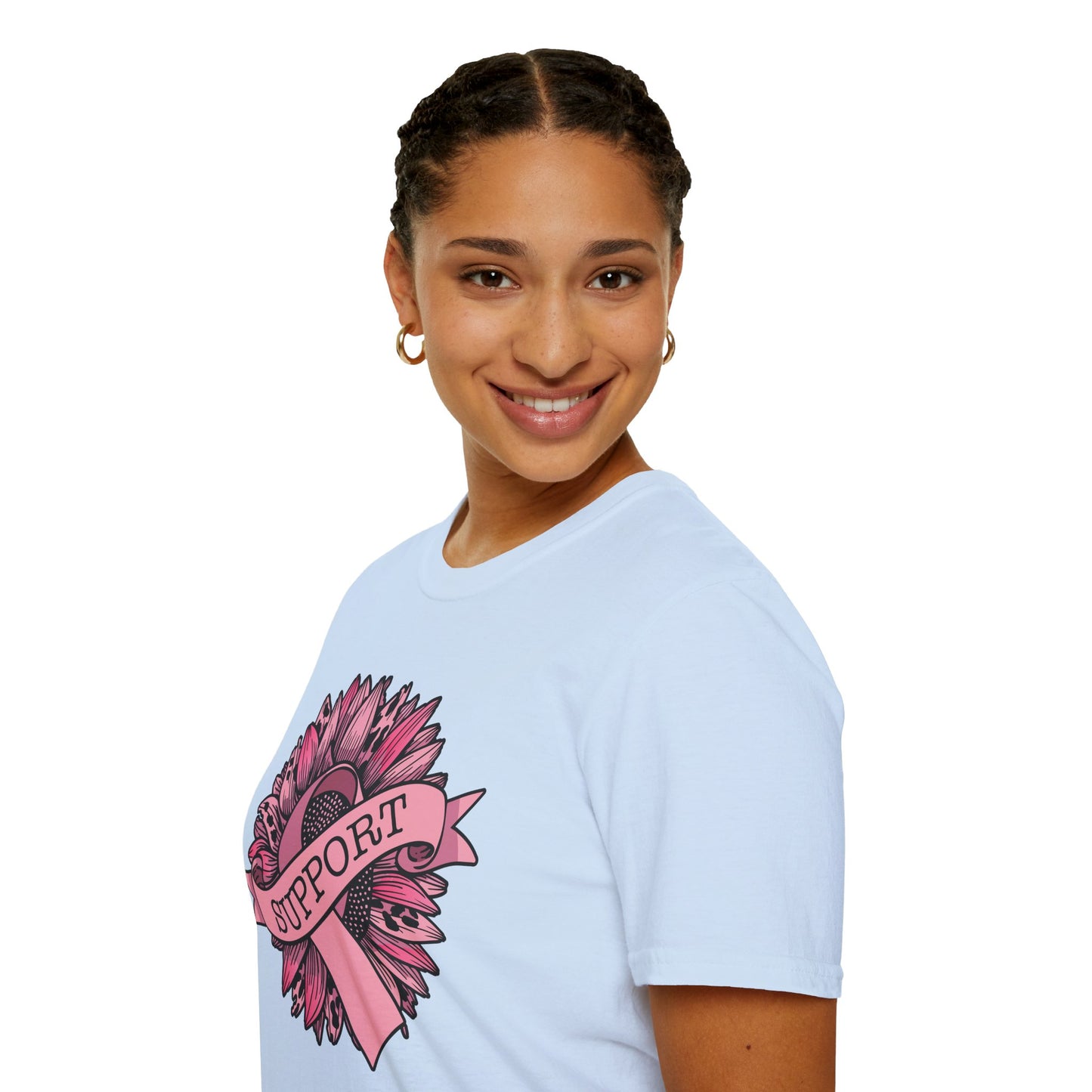 Sunflower Pink Breast Cancer Awareness Women Warrior T-Shirt For Men Women