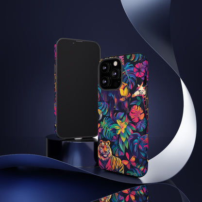 Animal Collage Vibrant Pattern iPhone 13 14 15 16 Pro Max Plus Case Wireless Charging Compatible Tough Cases Protection, Magnetic Phone Case for iPhone Classic Series