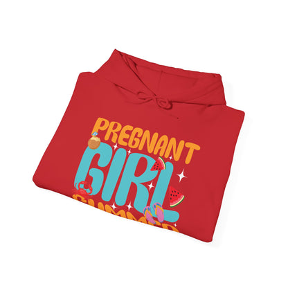 Groovy Pregnancy Reveal Pregnant Girl Summer Hoodie For Baby Shower Hoodie