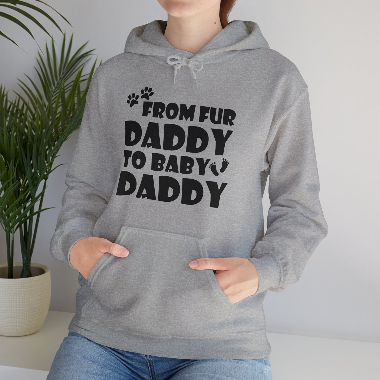 From Fur Daddy To Baby Daddy - Dog Dad Fathers Pregnancy Hoodie