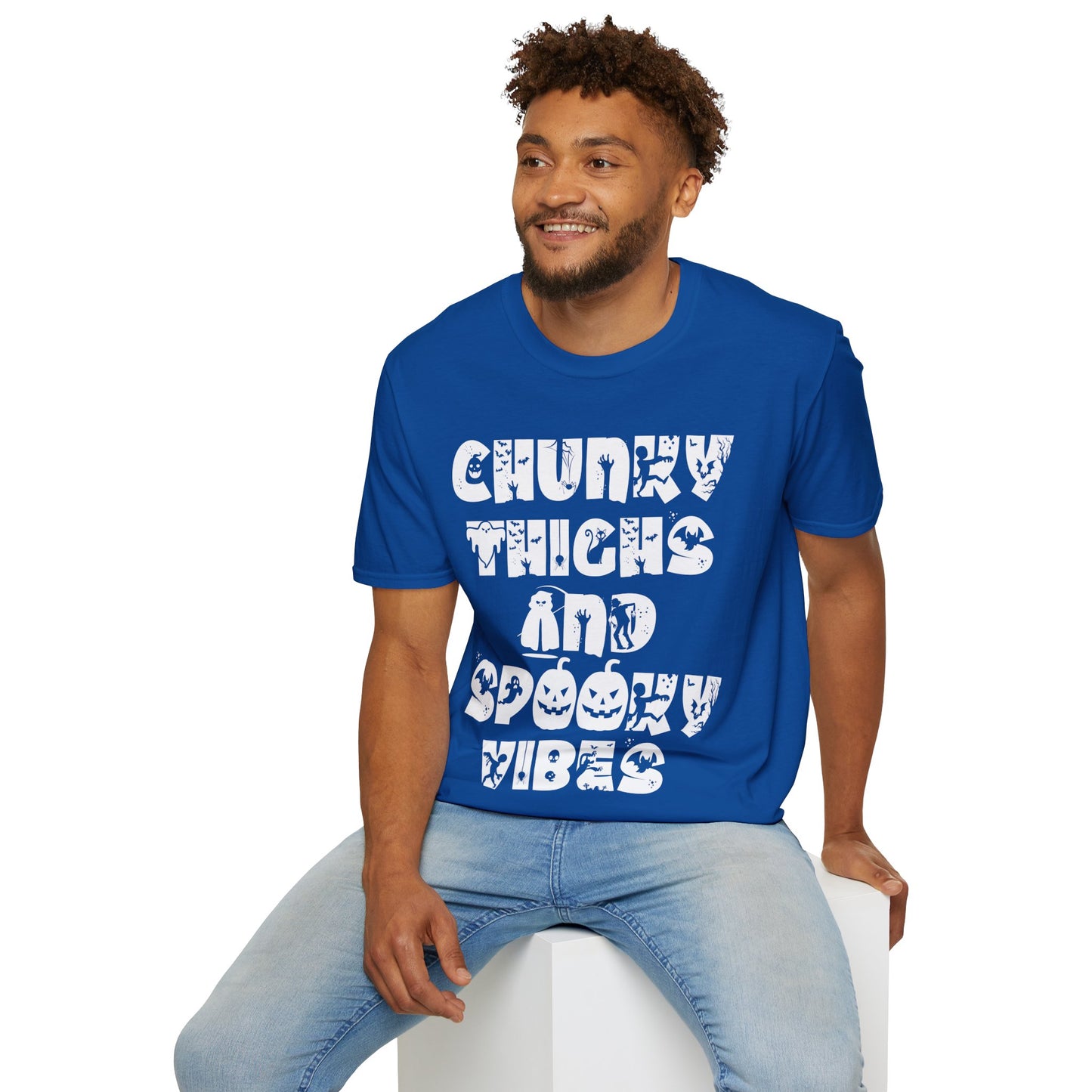 Funny Chunky Thighs and Spooky Vibes Halloween Women's T-Shirt