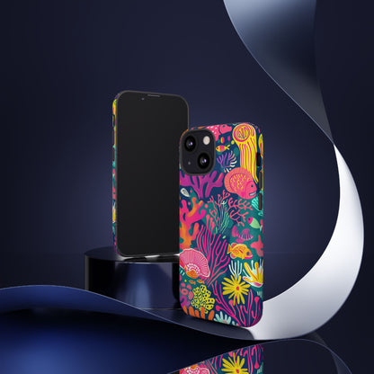 Underwater World Vibrant Pattern iPhone 13 14 15 16 Pro Max Plus Case Wireless Charging Compatible Tough Cases Protection, Magnetic Phone Case for iPhone Classic Series