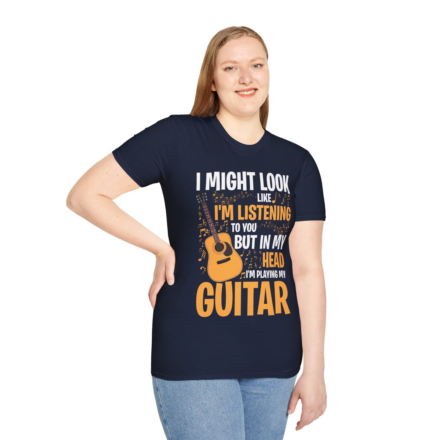 I Might Look Like I'm Listening To You Funny Guitar Music Sarcastic T-Shirt