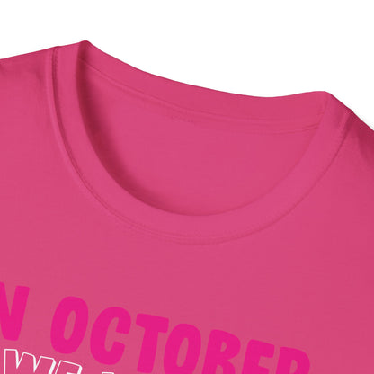 Groovy Wear Pink Breast Cancer Warrior Cute Ghost Halloween T-Shirt