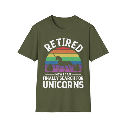 Funny Humor Retired Retirement Unicorn Grandpa Grandma Tshirt Men Women