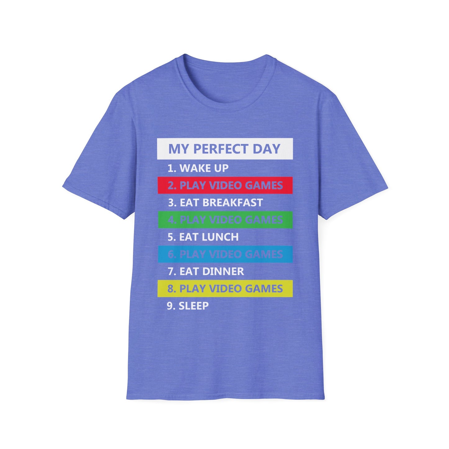 Funny My Perfect Day of Gamer Video Games Gaming T-Shirt Funny Kids Tee Top