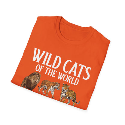 Wild Cats Animals of The World Educational Wild Animal Lover T-Shirt
