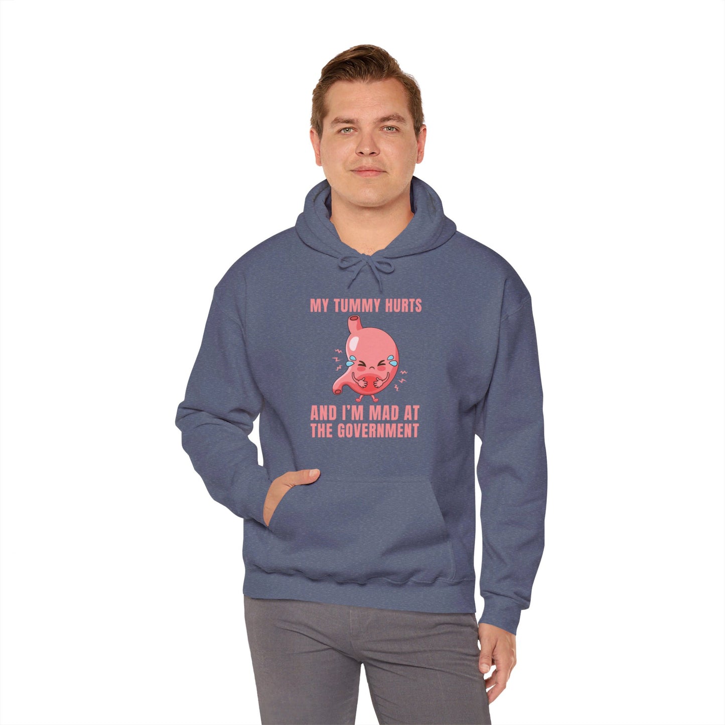 Funny My Tummy Hurts And I'm MAD At The Government Meme Sarcastic Hoodie