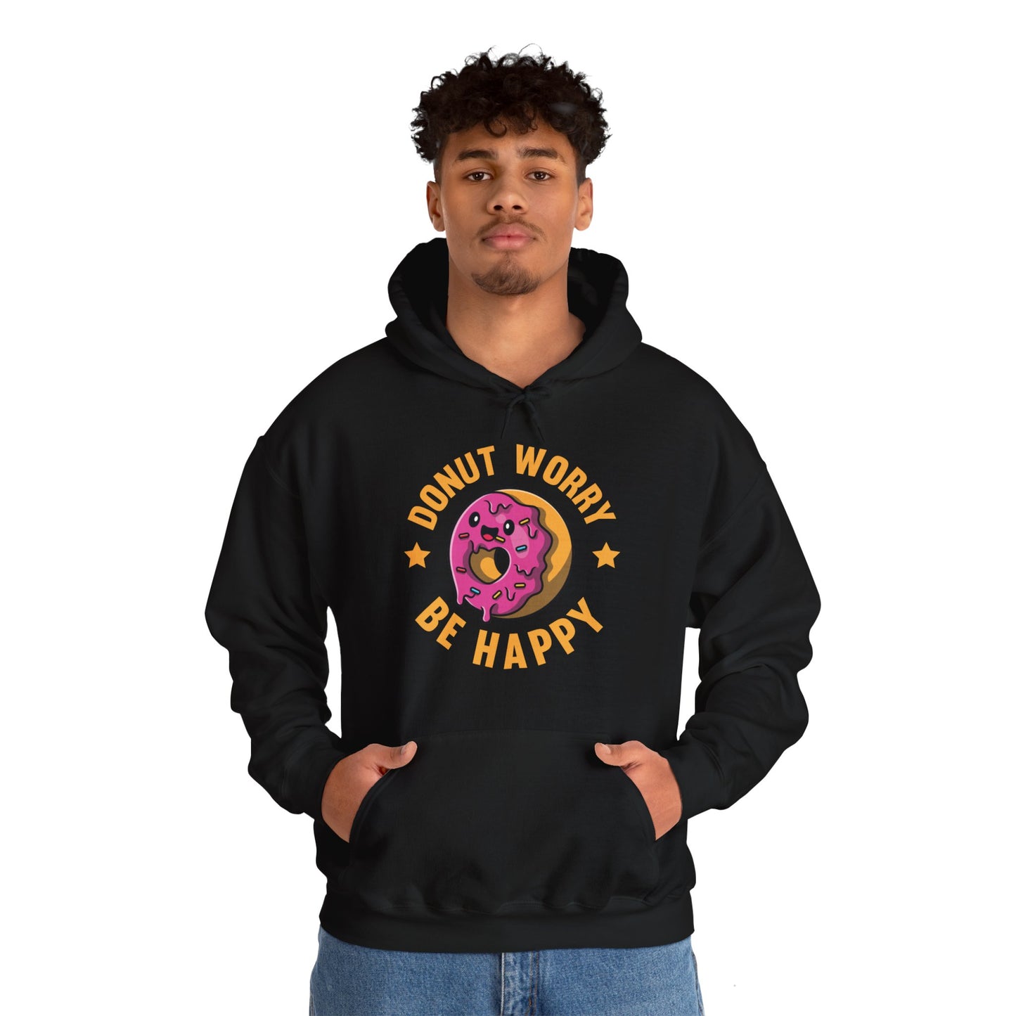 Funny Donut Worry Be Happy Foodie Donut Lovers Hoodie For Men Women Hoodie