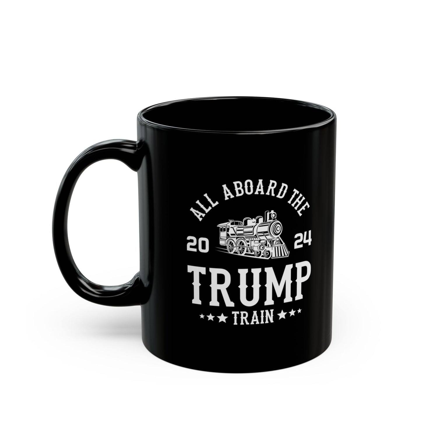 Pro-Trump All Aboard Train Trump 2024 coffee mug