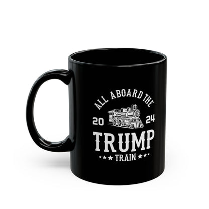 Pro-Trump All Aboard Train Trump 2024 coffee mug