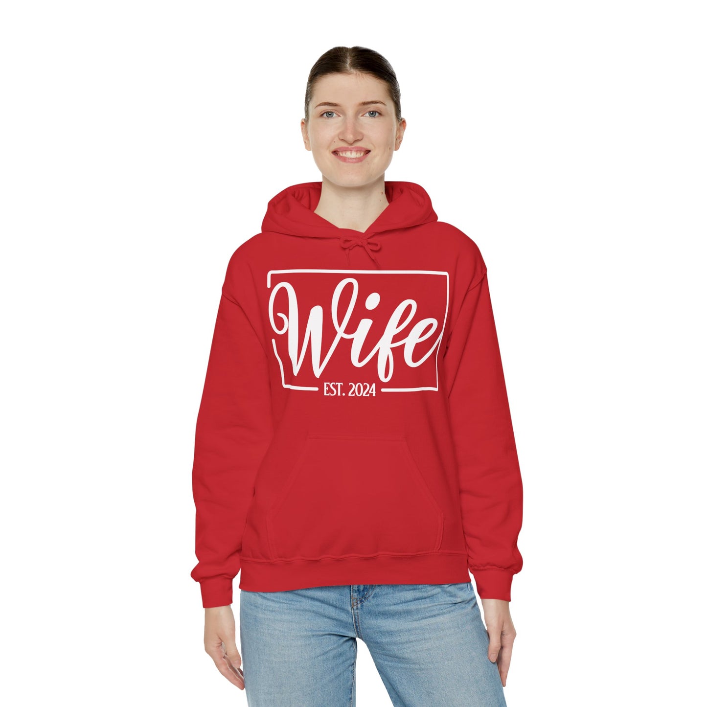 Wife Est 2024 Just Married Honeymoon Wedding Couples  Hoodie For Women Hoodie