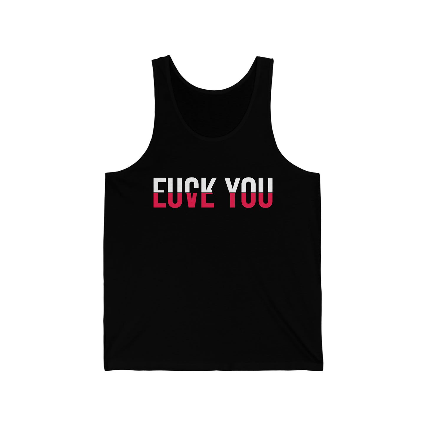 Love You FCK You Love and Hate Cross Word Tank Top for Men Women