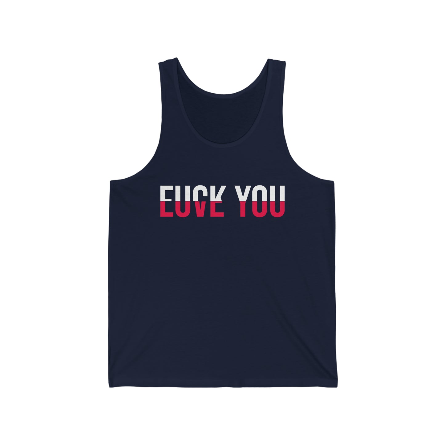 Love You FCK You Love and Hate Cross Word Tank Top for Men Women