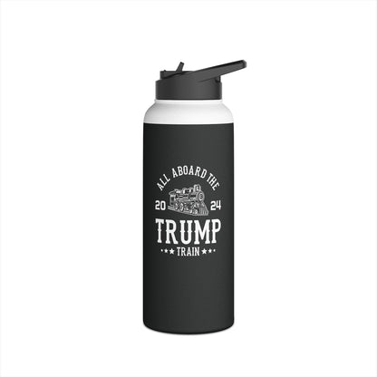 Pro-Trump All Aboard Train Trump 2024 Bottle Water Bottle Men Women