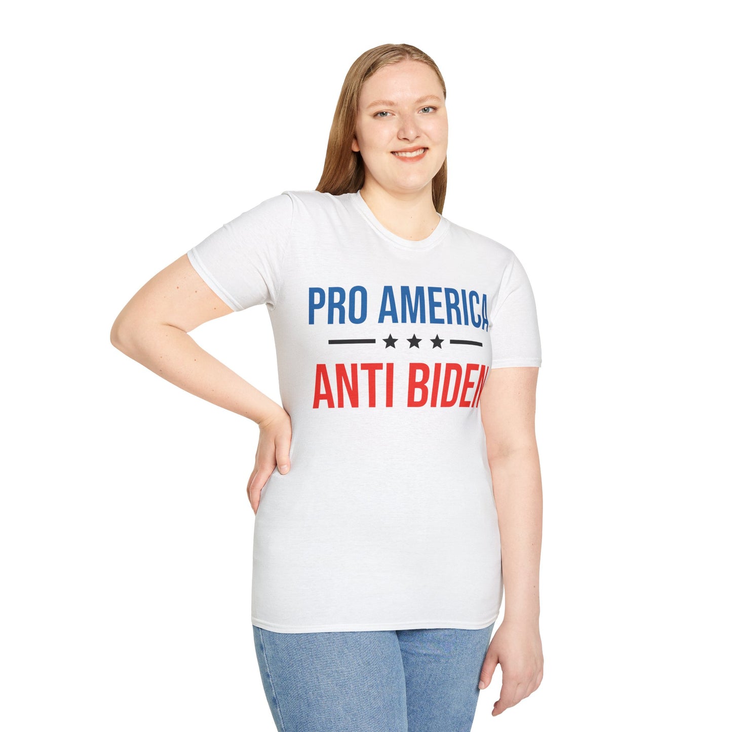 Pro America Anti Biden Flag Impeach Joe Biden Anti-Biden 8646 T-Shirt Men Women