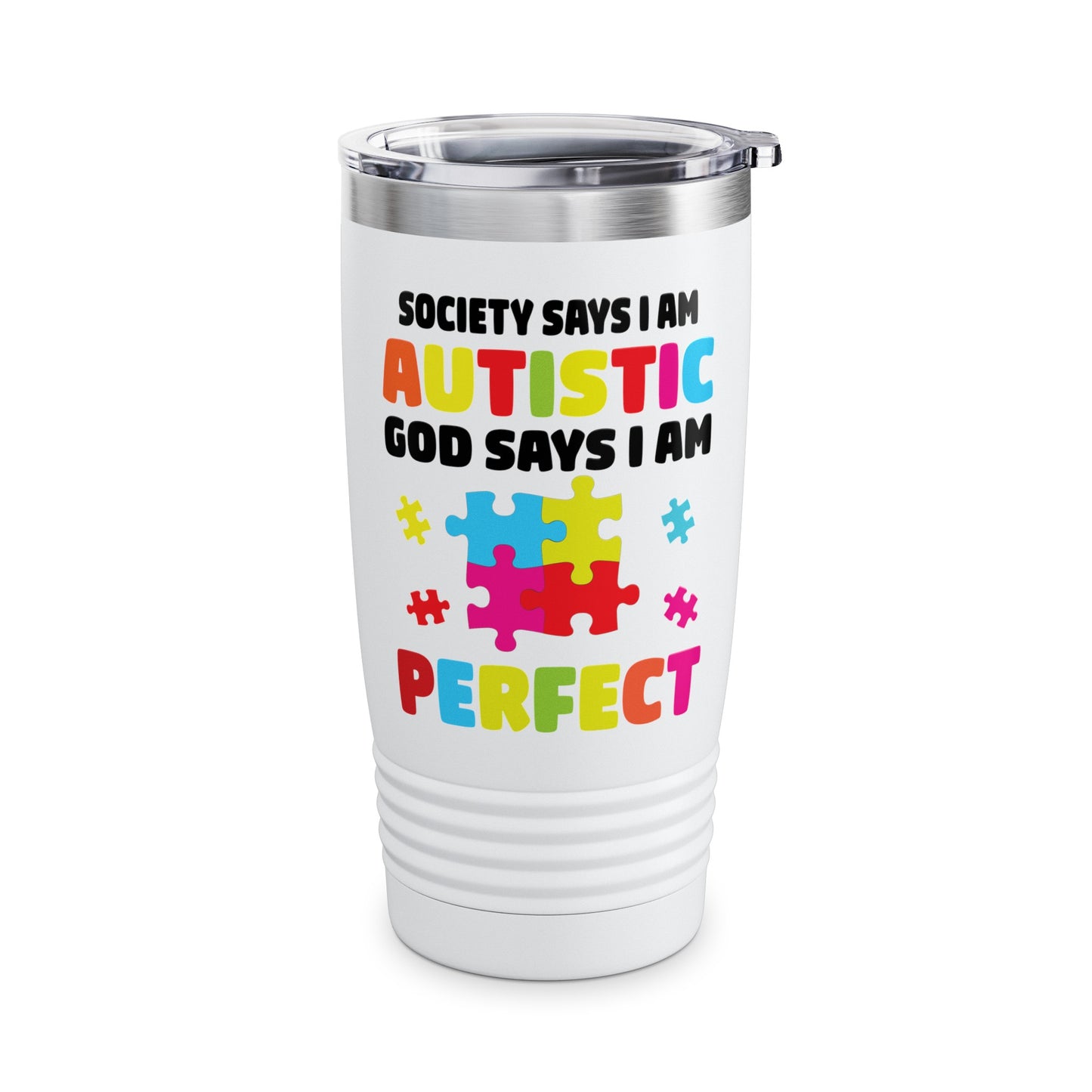 Funny Society Says I'm Autistic God Says I'm Perfect Autism Gifts Tumbler For Men Women Tumbler