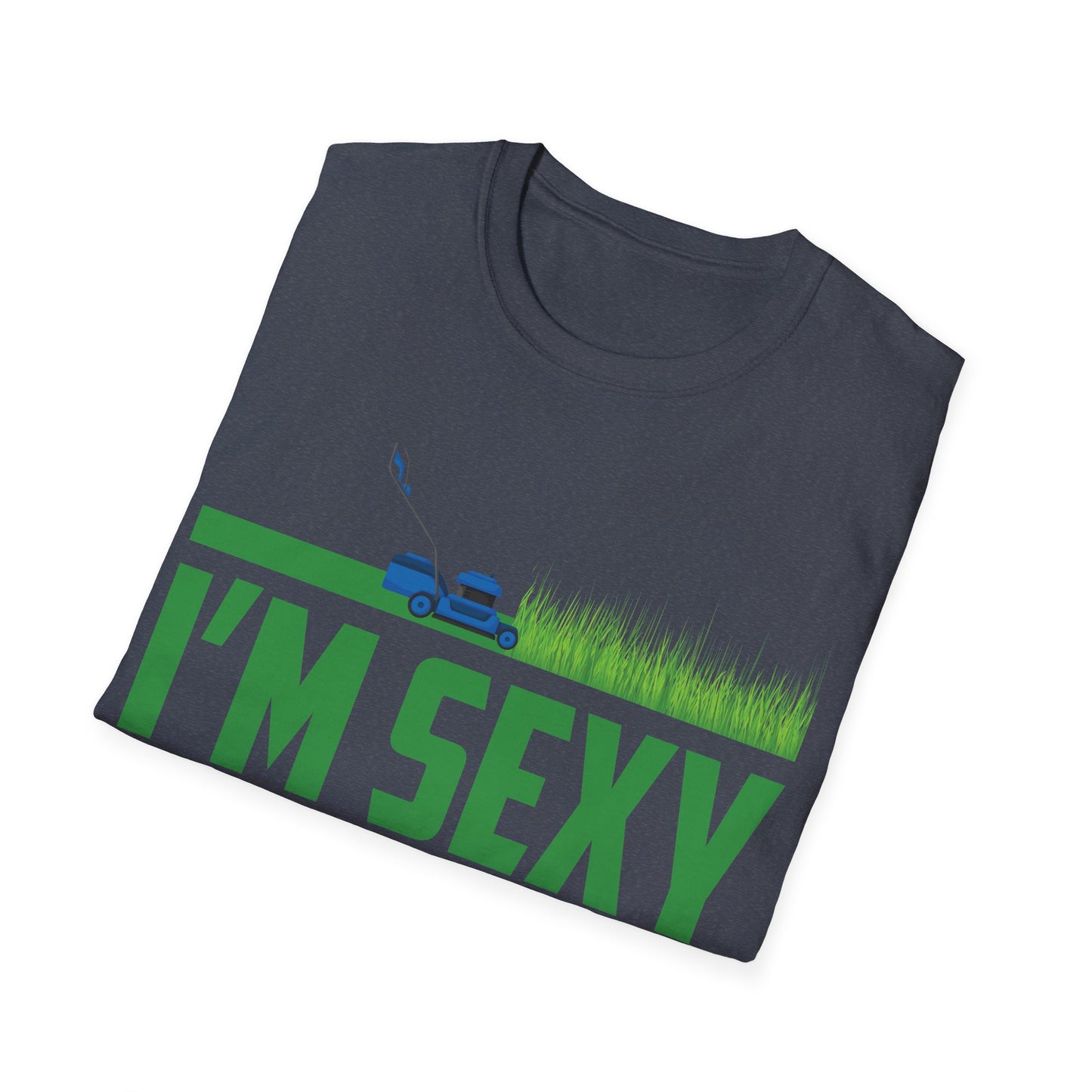 Funny Im Sexy and I Mow It Retro Grass Lawn Mower T-Shirt