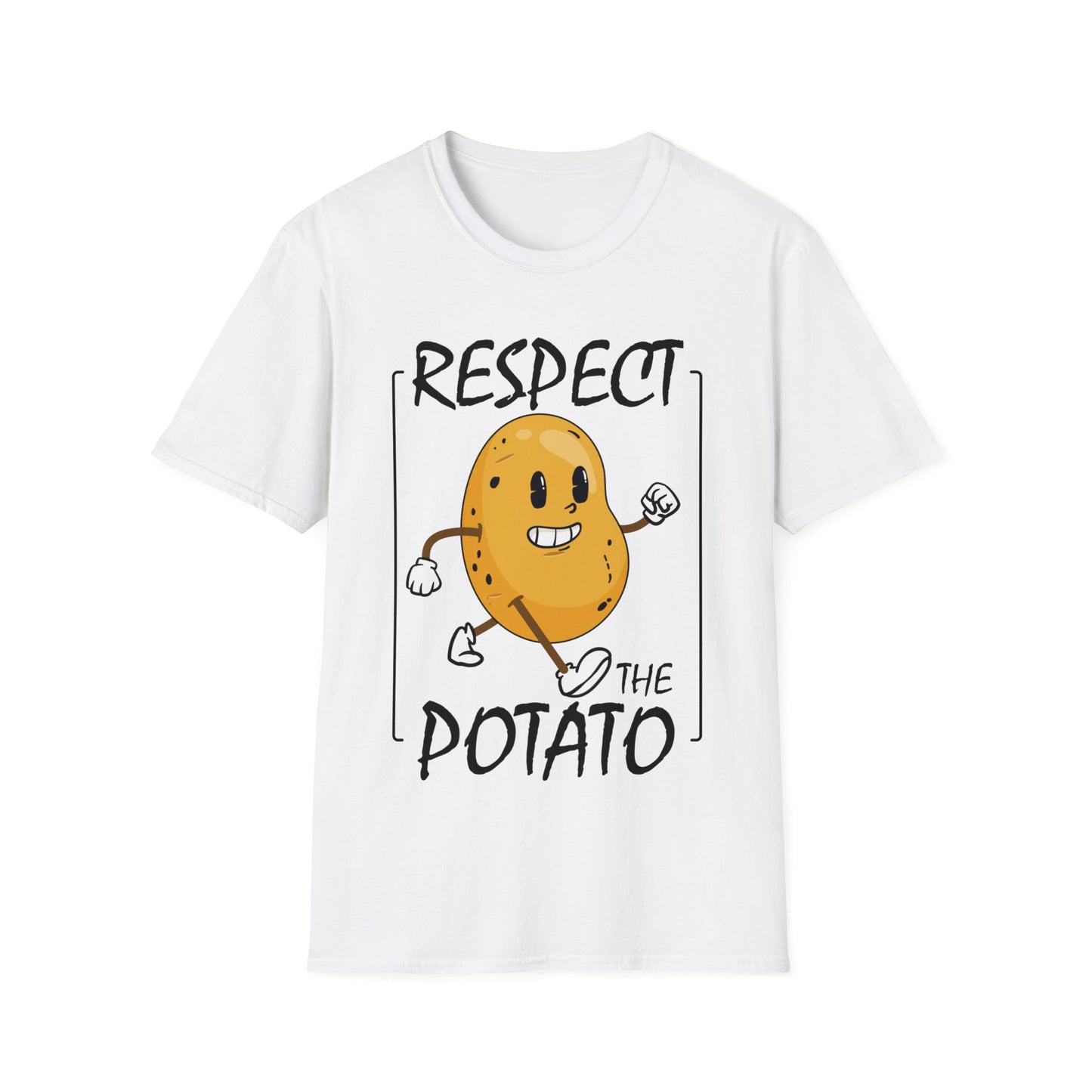 Funny Respect The Potato Gift Men Cute Root Vegetable Lovers Vegan T-Shirt For Men Women T-Shirt