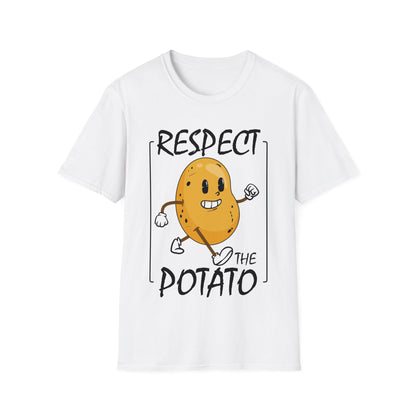 Funny Respect The Potato Gift Men Cute Root Vegetable Lovers Vegan T-Shirt For Men Women T-Shirt