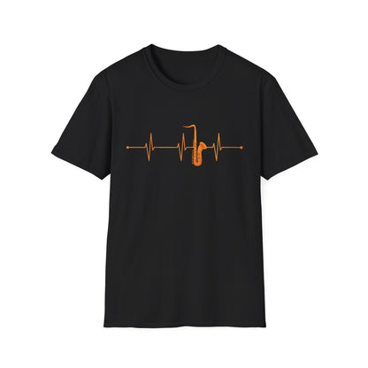 Funny Saxophone Heartbeat T-Shirt, Saxophone Player Music Lovers Shirt