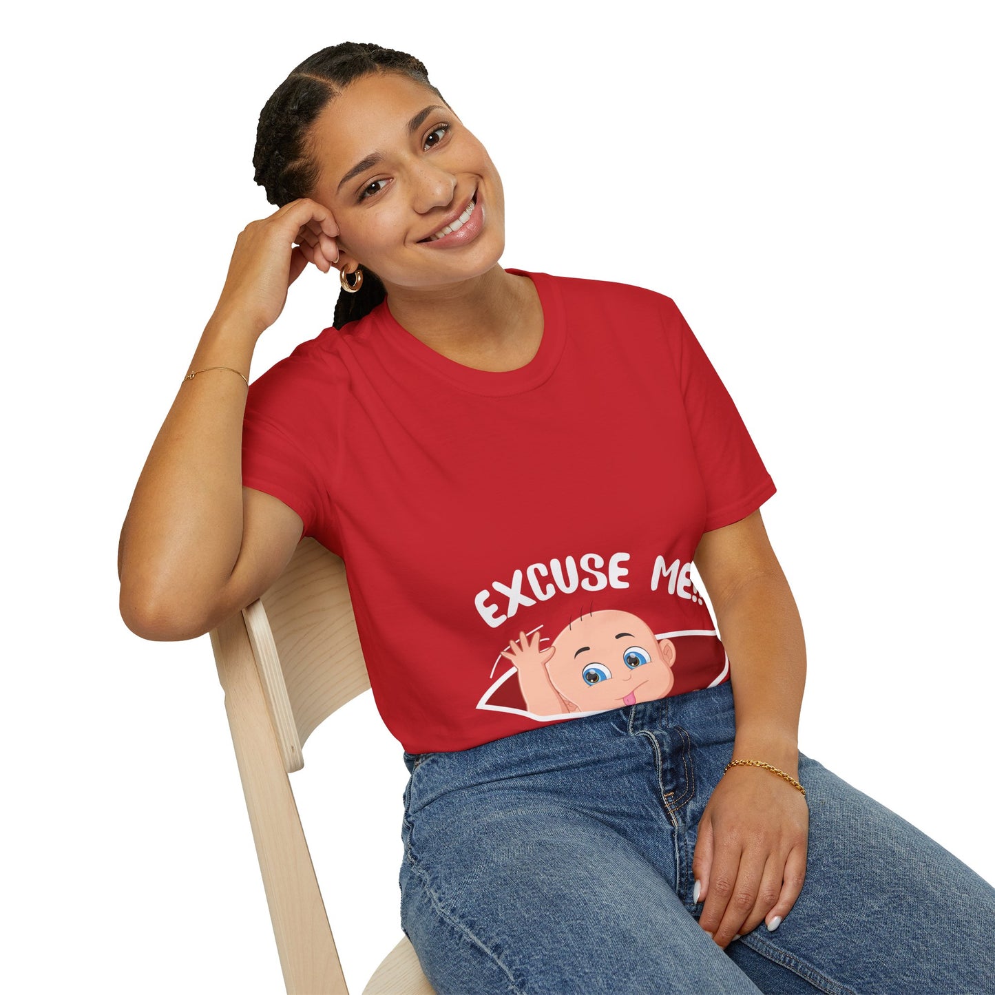 Personalized Month Womens Excuse Me Is It March Yet Cute Baby Girl Funny Pregnancy T-Shirt