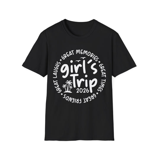 Girl's Trip 2026 Memories Friends Trip Matching Vacation T-Shirt For Men Women T-Shirt