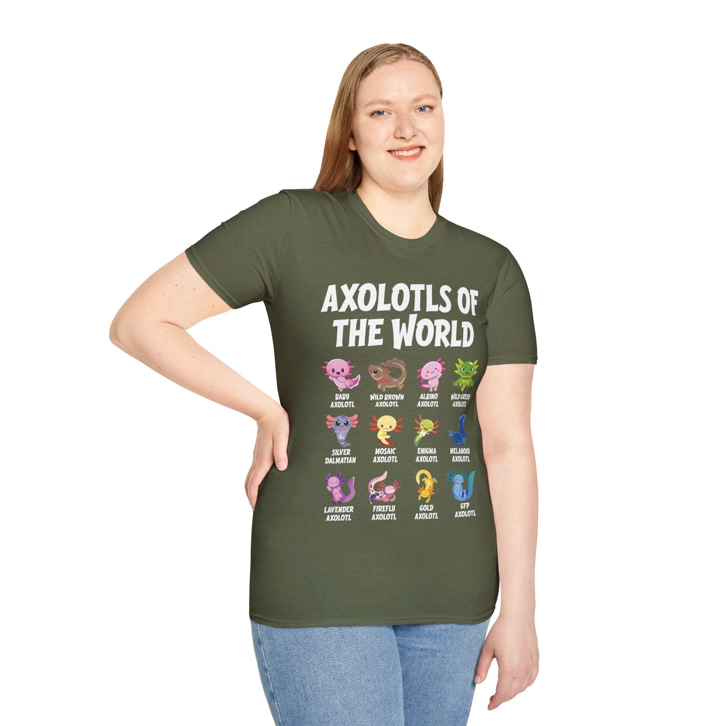 Funny Axolotls Of The World Cute Kawaii Axolotl T-Shirt For Men Women T-Shirt