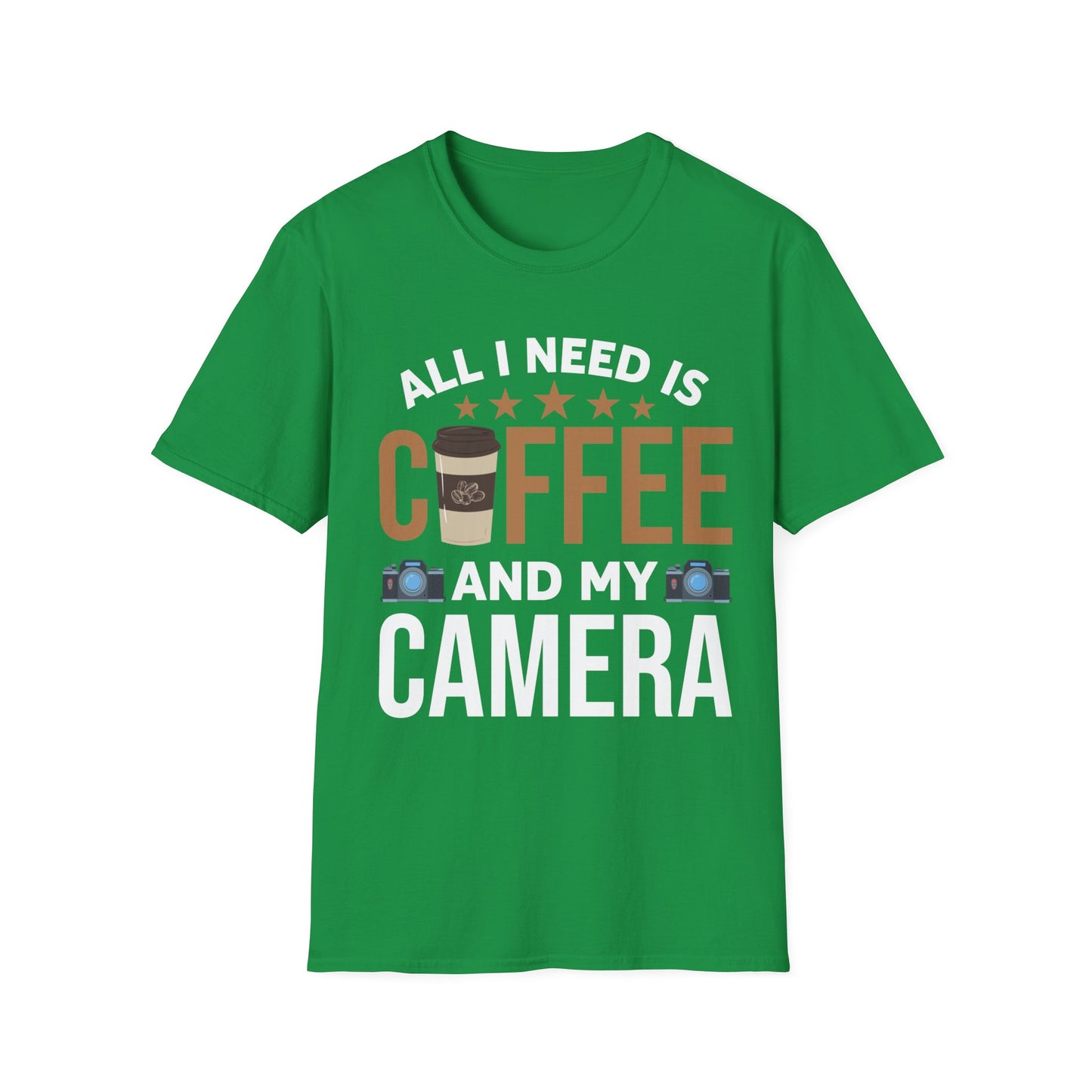 Photography Coffee T-Shirt All I Need is Coffee and My Camera Photographer Caffeine Lovers T-Shirt For Men Women Travelers