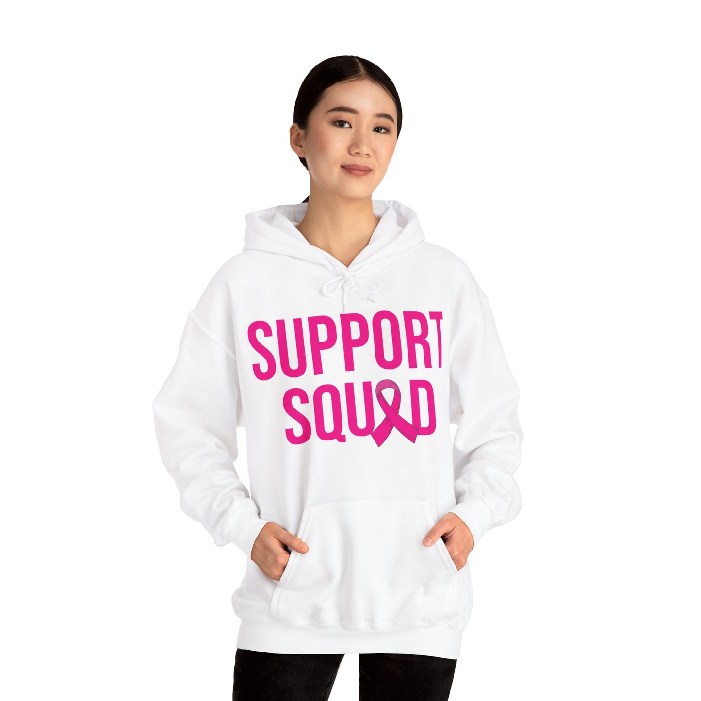 Support Squad Breast Cancer Warrior Awareness October Pink Hoodie