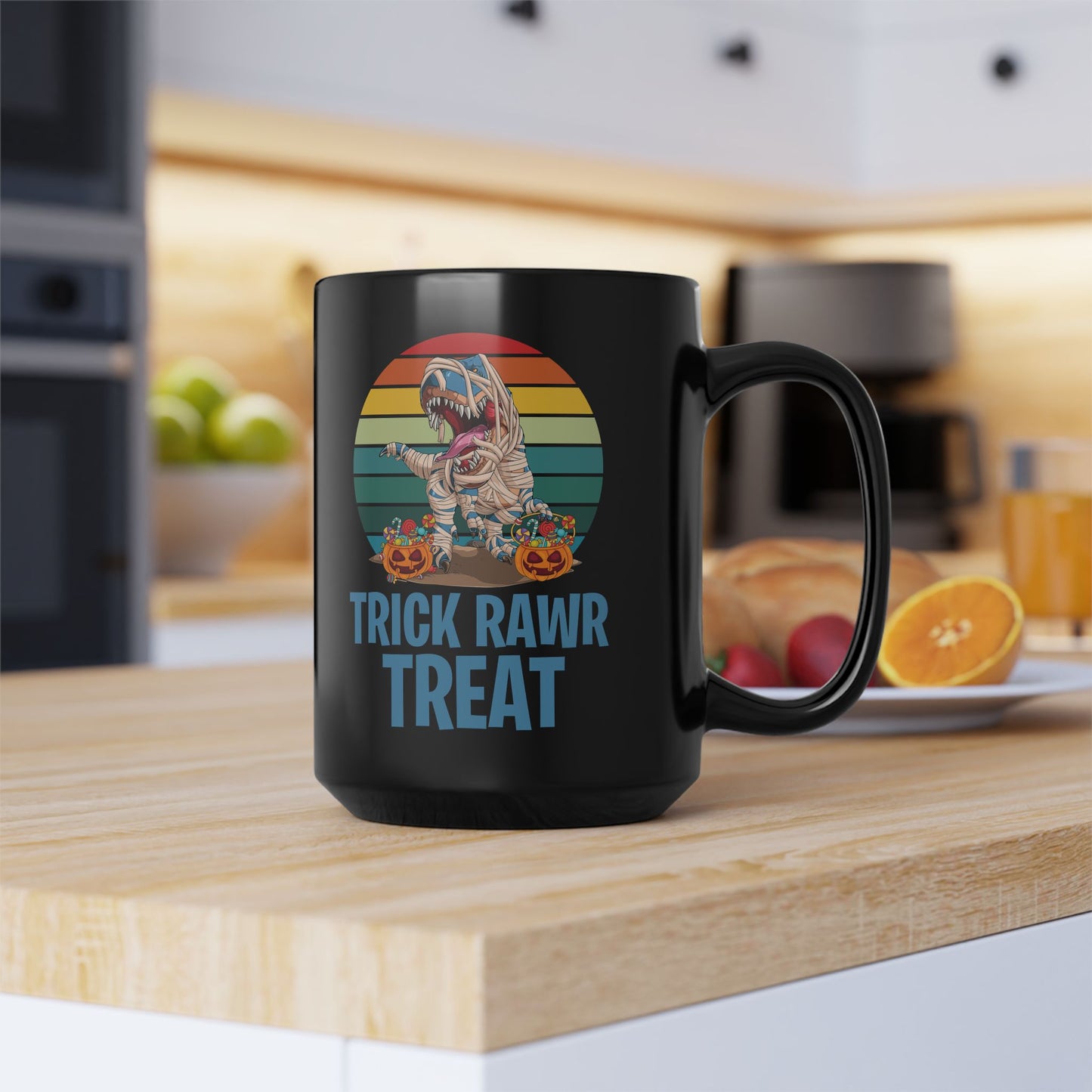 Funny Trick Rawr Treat Halloween Costume Pumpkin Dinosaur Candy T-Rex Coffee Mug