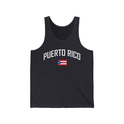 Puerto Rico Flag Retro Text with Flag Tank Top For Men Women