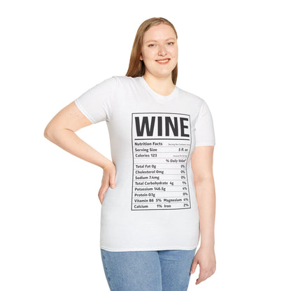 Wine Nutrition Facts Funny Family Matching Thanksgiving Christmas Drinking T-Shirt For Men Women