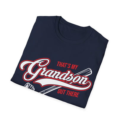 Thats My Grandson Out There Baseball Grandma Mothers Day Fathers Day T-Shirt