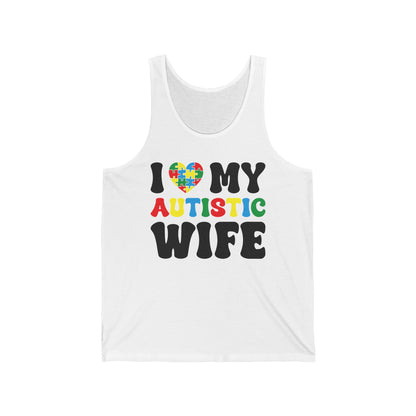 Funny I Heart My Autistic Wife I Love My Autistic Wife Tank Top For Men Tank Top