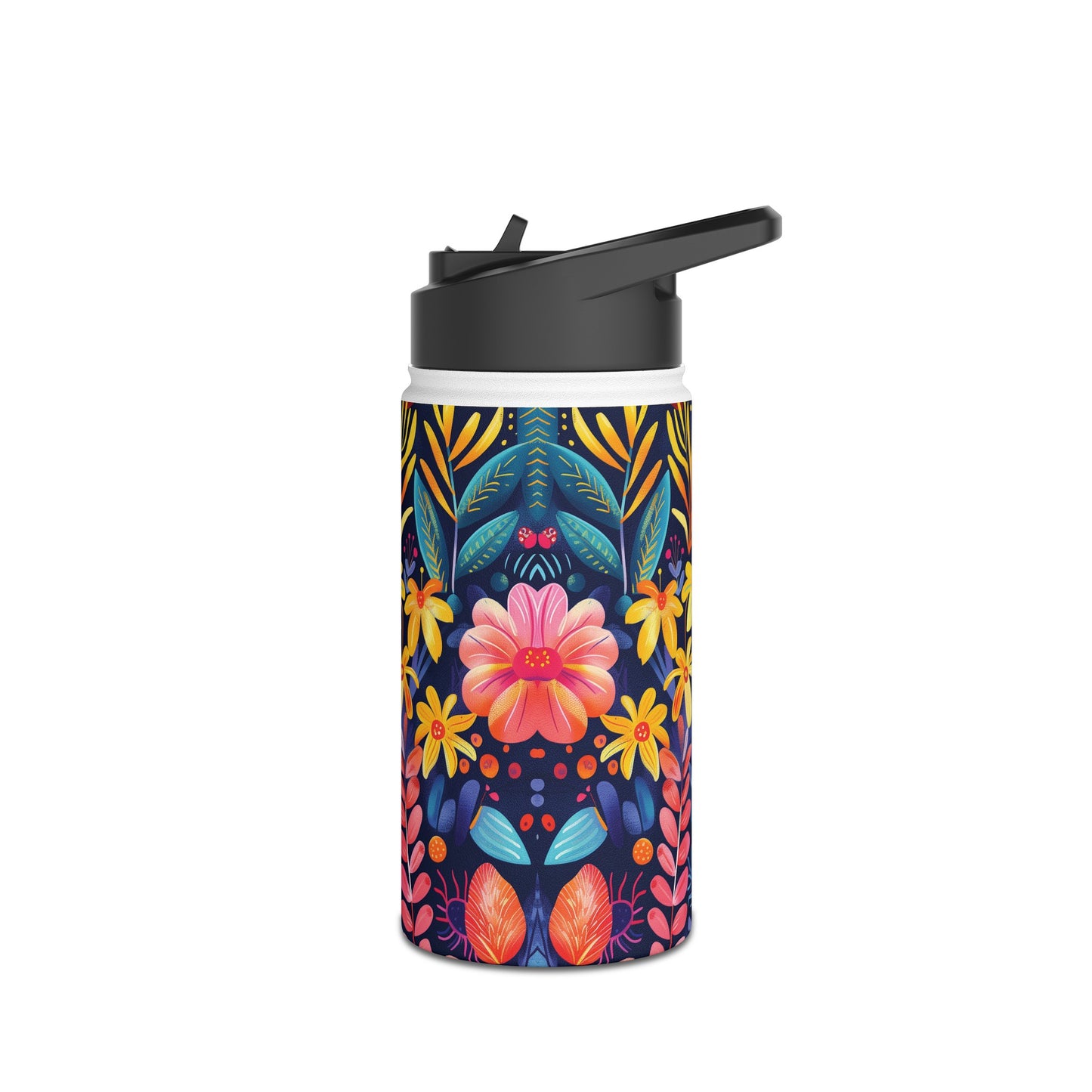 Fantasy Wonderland Pattern Stainless Steel Water Bottle with Twist-on Lid and Double-Wall Vacuum Insulation