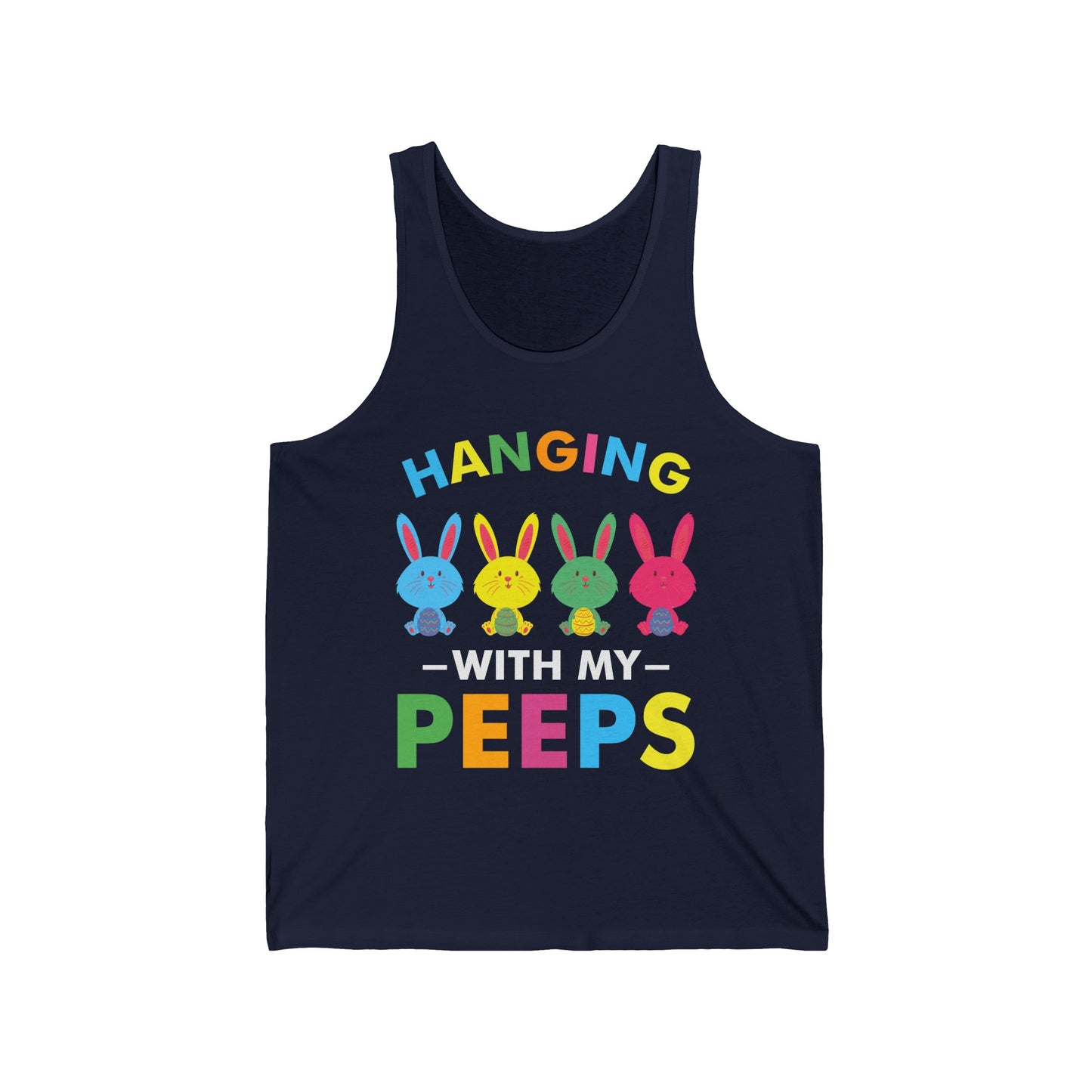 Funny Hangin with My Peeps Marshmallow Cute Happy Easter Tank Tops