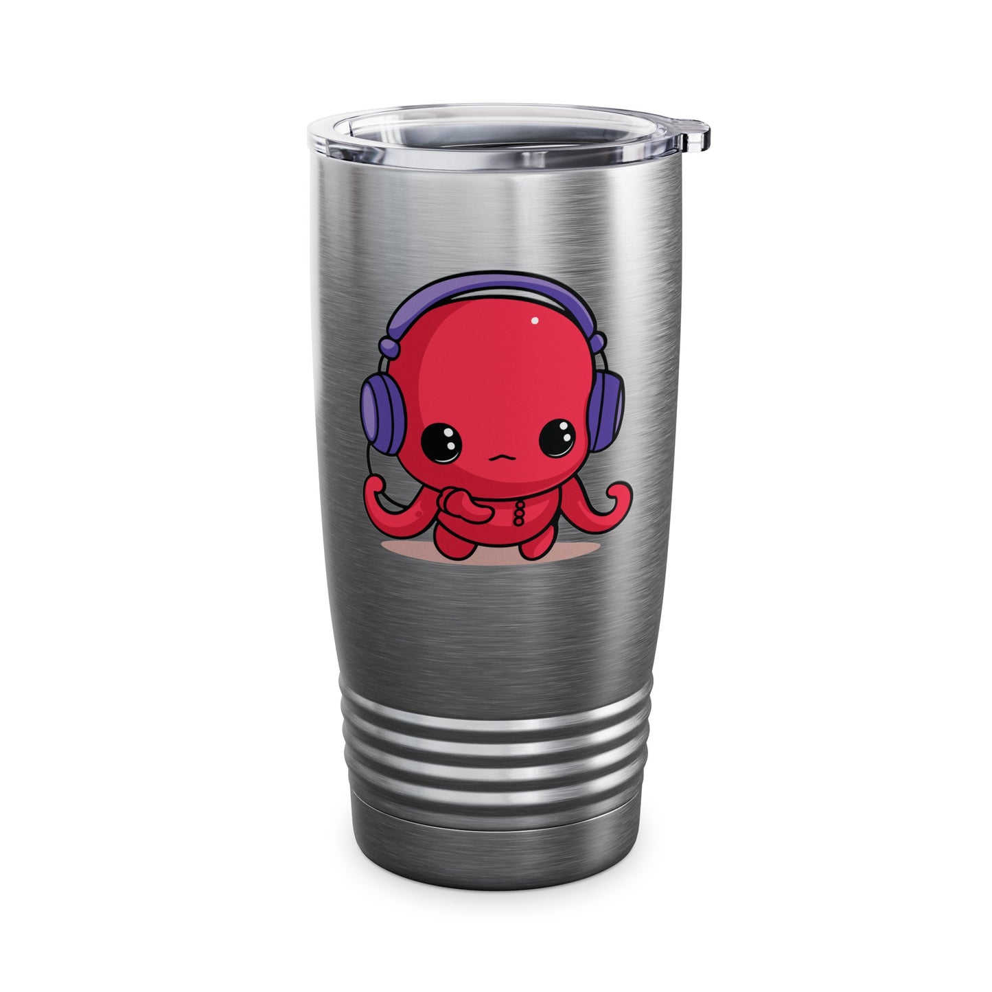 Cute Kawaii Octopus Cartoon Wearing Headphones Music Pop Tumbler For Men Women Tumbler