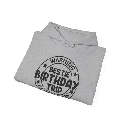 Funny Warning Bestie Birthday Trip In Progress Matching Gift BD Hoodie