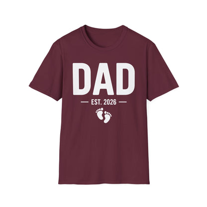 Funny Dad Est 2026 To Be Gifts First Time Dad New Daddy T-Shirt For Men