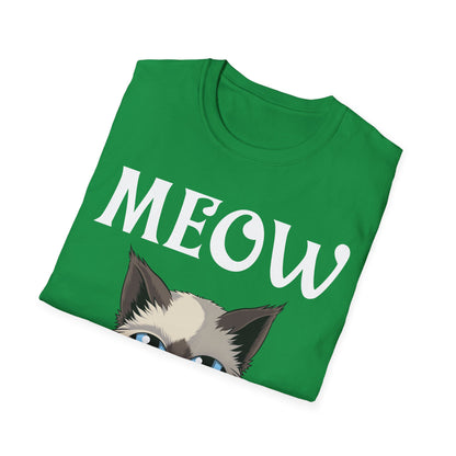 Meowstache Cat Mustache Moustache Beard Bearded Kitten Lovers T-Shirt For Men Women T-Shirt